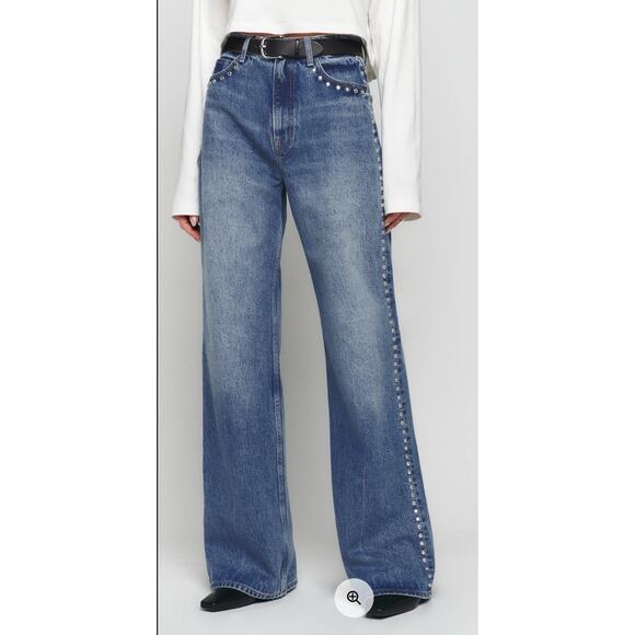 REFORMATION Cary High Rise Slouchy Wide Leg Jeans Size 28 2448 - Picture 4 of 13